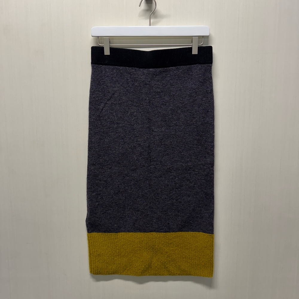COS Rare Wool Mohair Color Block Midi Skirt - Picture 5 of 7